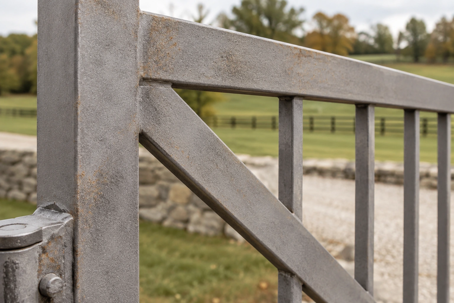 Close-up hardware detail for Metal Gate Rust Removal & Refinishing in Lexington, KY